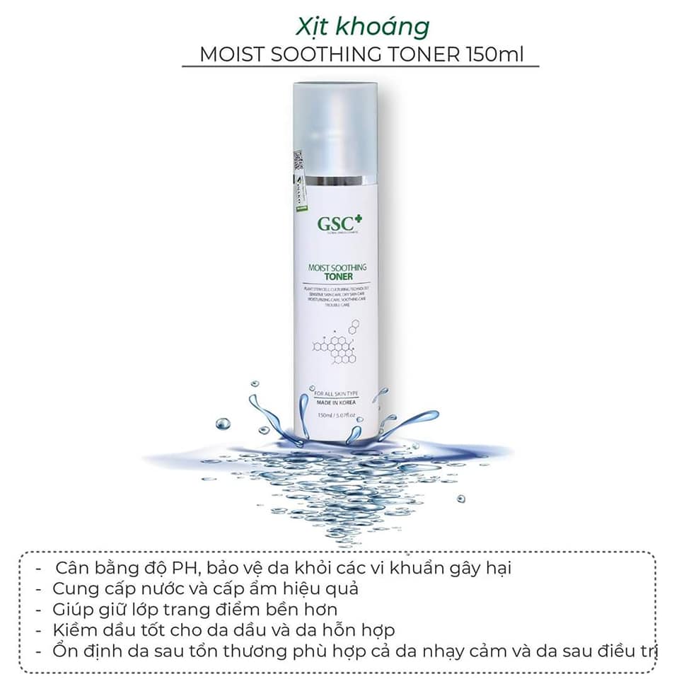 XỊT KHOÁNG GSC+ - MOIST SOOTHING TONER