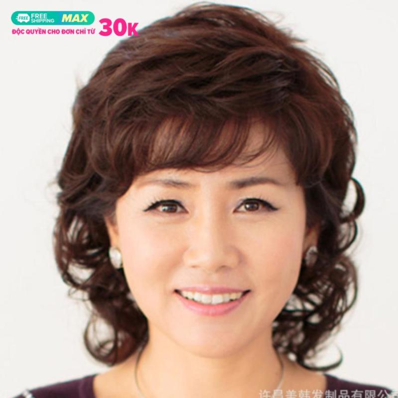 [TẶNG LƯỚI TRÙM] Tóc giả nữ trung niên Hàn Quốc cao cấp có da đầu - TG44 ( MÀU NÂU TỐI ) nhập khẩu