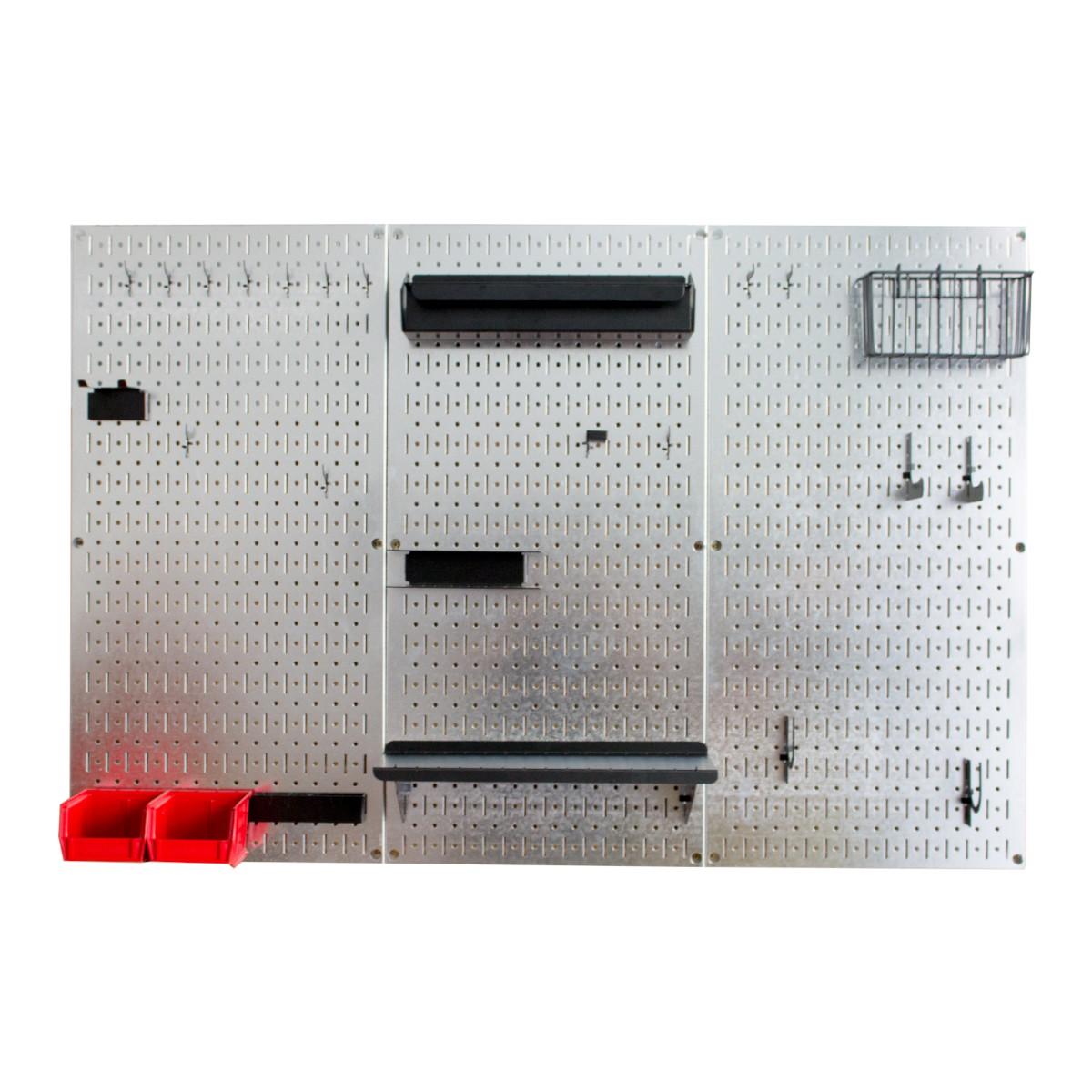 Bảng treo dụng cụ Pegboard cơ khí SMLIFE WB3 - Mô đun 3 Bảng mạ kẽm dày 1,2mm + bộ móc treo sơn tĩnh điện màu đen - Lưu trữ dụng cụ trực quan, dễ tìm kiếm - Combo dành cho gia đình