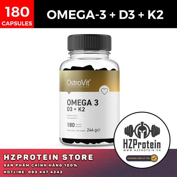 [HCM]Ostrovit Omega3 + D3 + K2 - Viên Dầu Cá  Bổ Sung  Dưỡng Chất Cho 1 Cơ Thể Khỏe Mạnh - 180 Viên