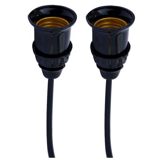 [HCM]Bộ 2 đuôi đèn treo tiêu chuẩn kín nước E27 Đen