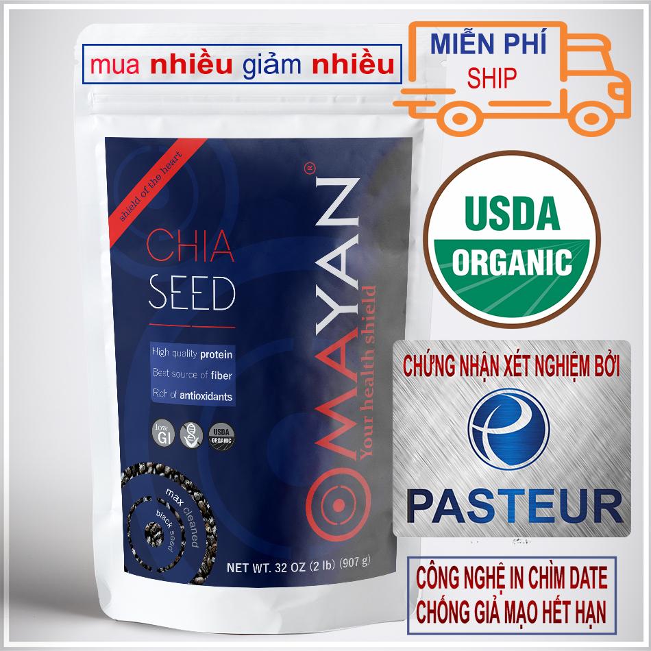 [HCM]Hạt Chia seed Mỹ Organic Mayan đen 907gr ( Hat Chia 2 Pound )
