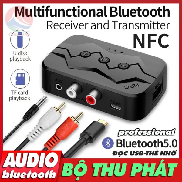 Bộ Thiết Bị Thu Phát Bluetooth 5.0 Đa Năng Amply TiVi Máy Tính đọc nghe nhạc thẻ nhớ USB đầu thu phát usb bluetooth for audio music receiver adapter CuuLongstore