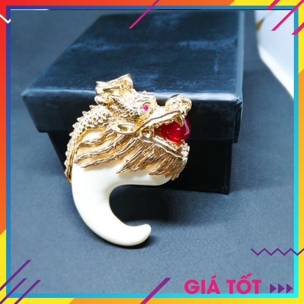 Mặt Dây chuyền Bạc Thái Mạ Vàng Non. Mặt Dây Chuyền Phong Thủy, Mặt Dây Chuyền Thiên Long Ngậm Ngọc Cao Cấp, Mặt Dây Chuyền Khóa Rồng, Vòng Cổ Nam Đẹp ( Màu Vàng) (Mặt)