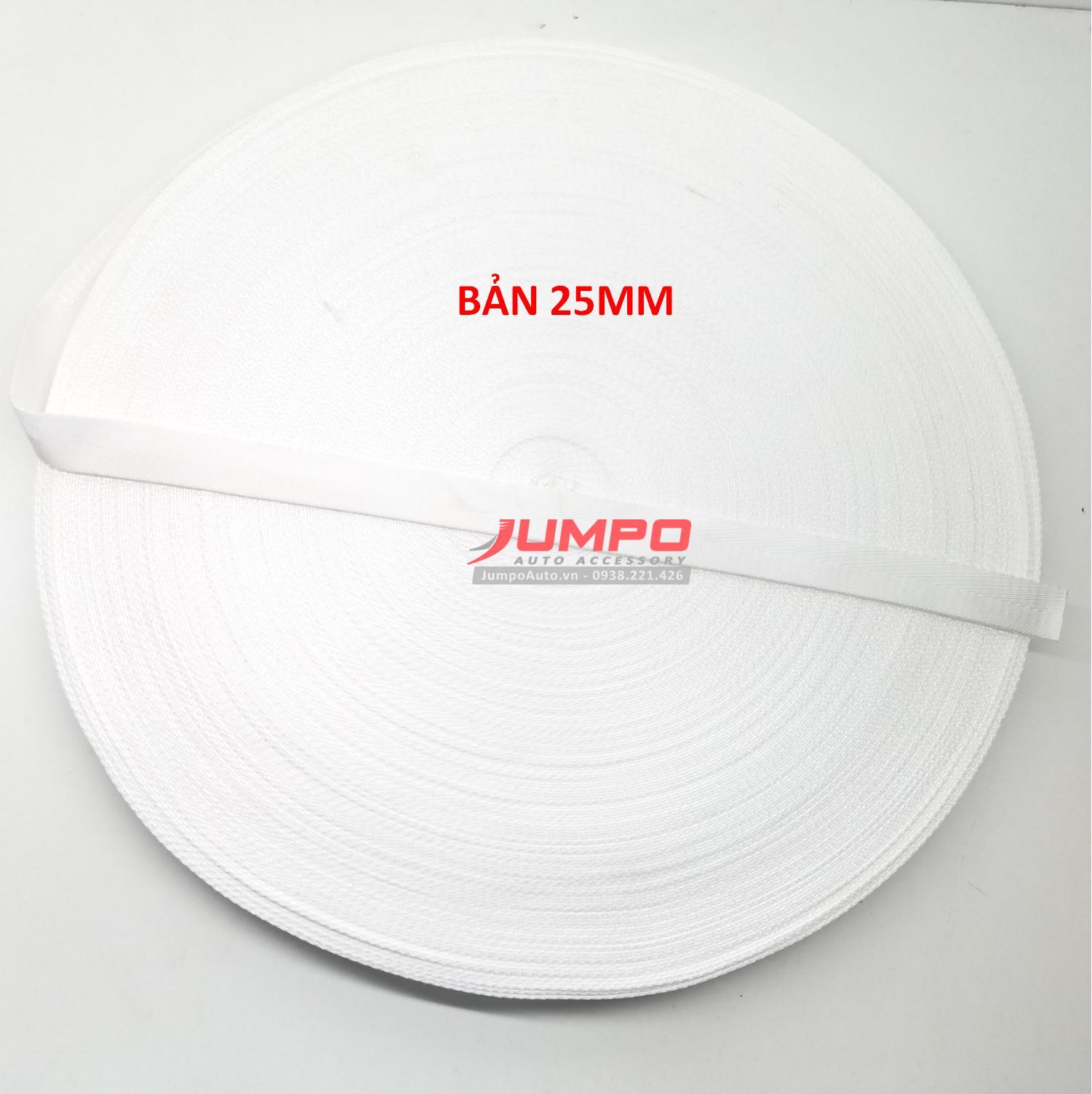 [HCM]Dây đai polyester 25mm trắng 100 mét