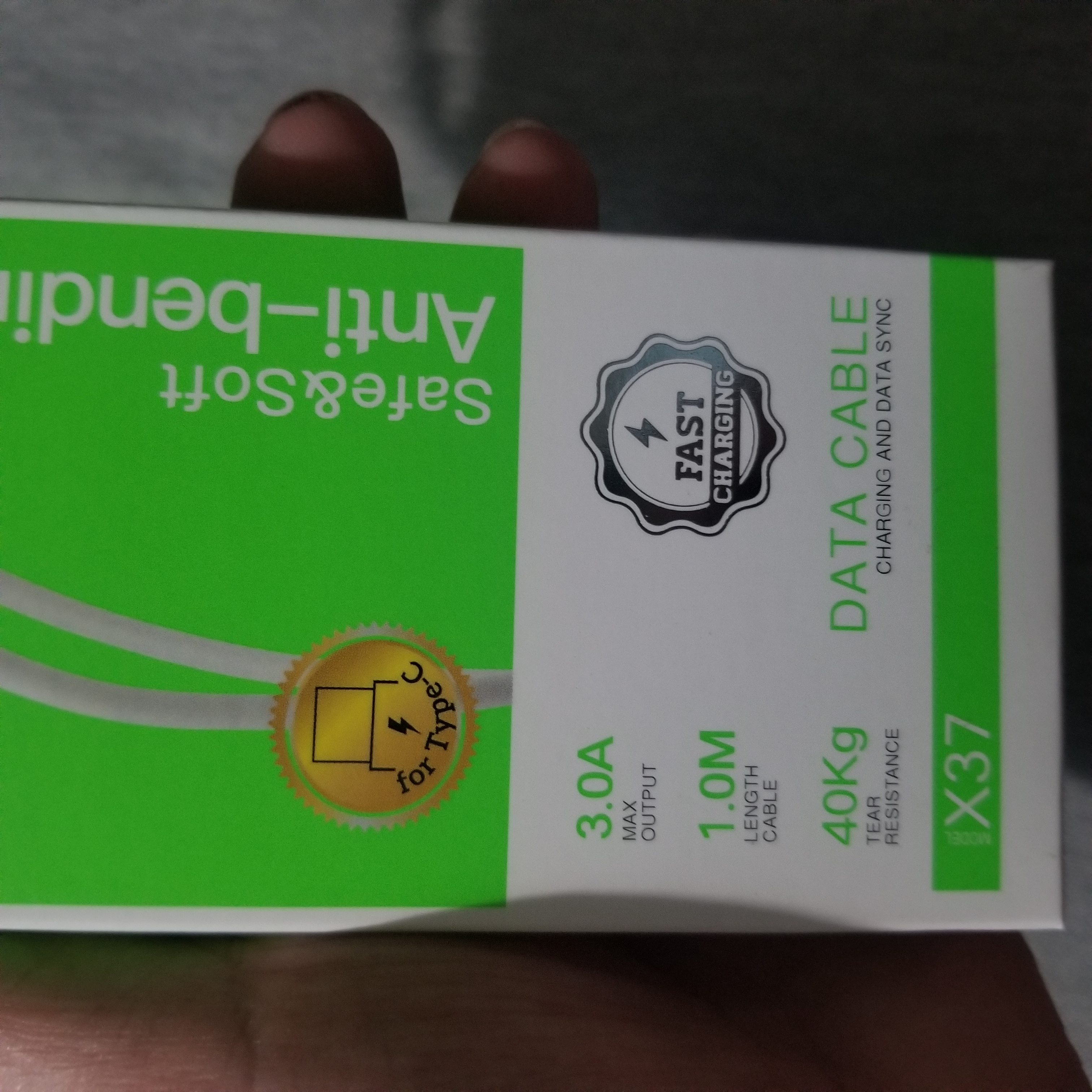 [Thương Hiệu HOCO] Cáp sạc X37 Type-C (3A, Sạc Nhanh,  1 Mét)  - màu trắng