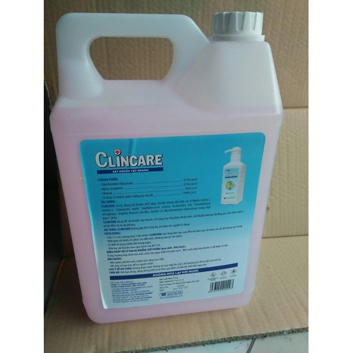 [HCM]Dung dịch rửa tay sát khuẩn Clincare can 5 lít (Diệt sạch khuẩn)