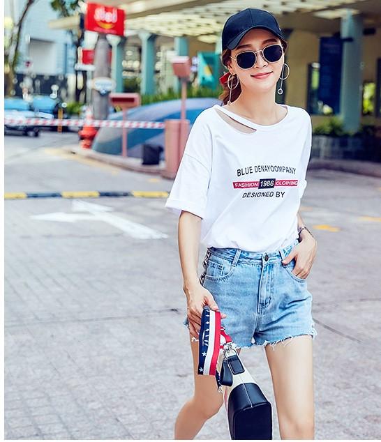 Áo thun nữ, áo thun thời trang, áo kiểu nữ xinh đẹp, áo kiểu nữ 1986 thời trang Hàn Quốc vải Cotton dày mịn