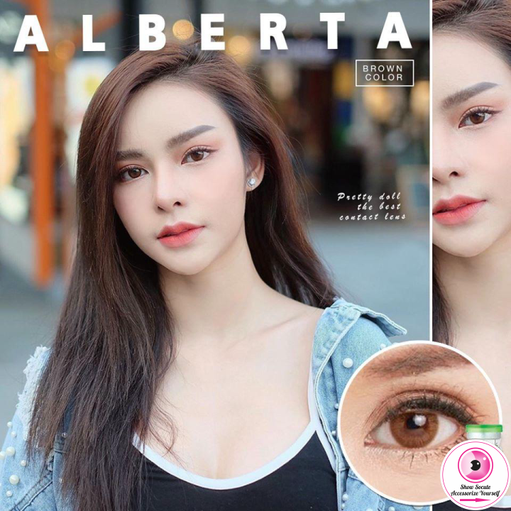 Lens - kính áp tròng nâu cận châu âu sử dụng 1 năm tặng kèm khay đựng kiểu 42