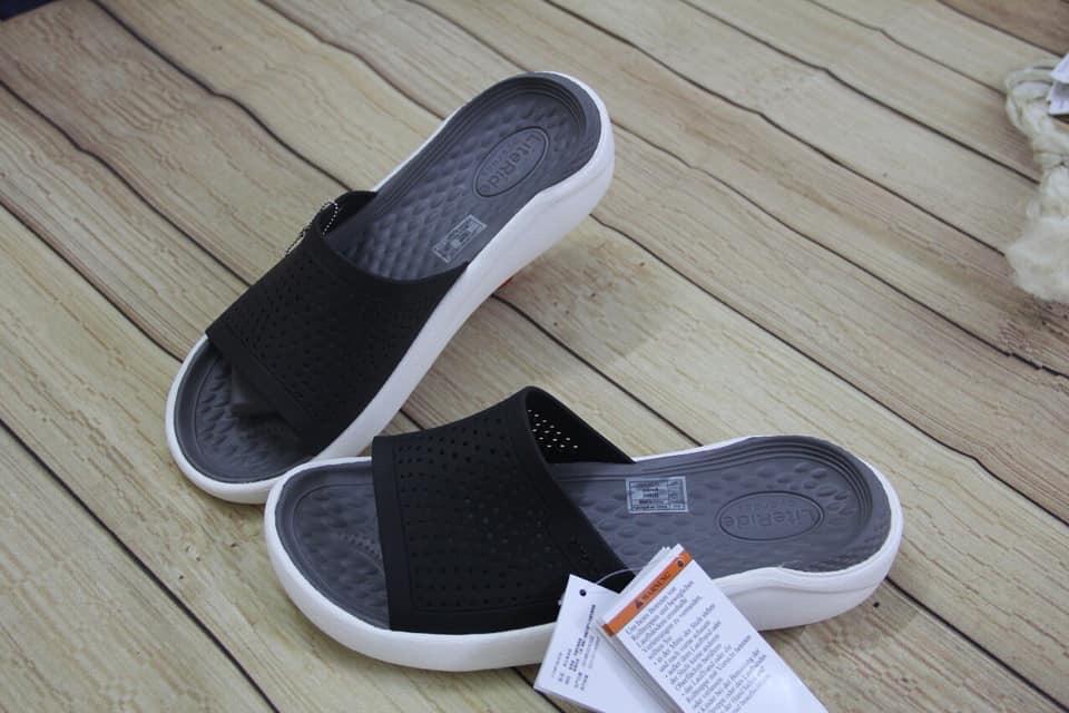 Dép lê Crocs... Literide màu xám đậm cho cả nam và nữ