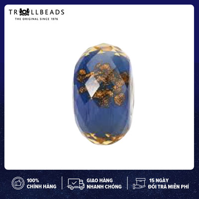 Trollbeads bead thuỷ tinh cao cấp Blue Twinkle
