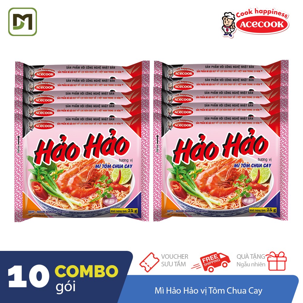 Combo 10 gói mì Hảo Hảo vị Tôm chua cay Acecook