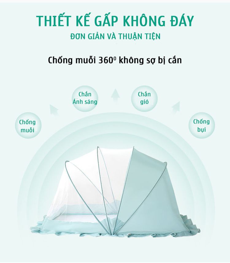 Màn Ngủ Chống Muỗi Cho Bé Gấp Gọn Thế Hệ Mới