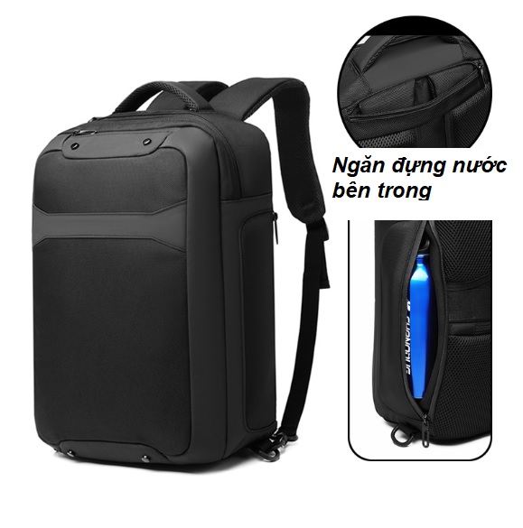 Balo đa năng Ozuko 9307 đựng laptop chống thấm tốt ( có áo trùm chống mưa)