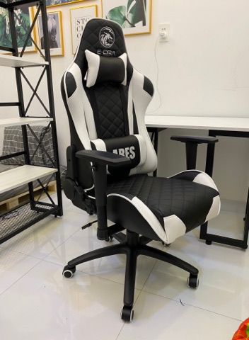 Ghế chơi game Edra Ares màu trắng đen