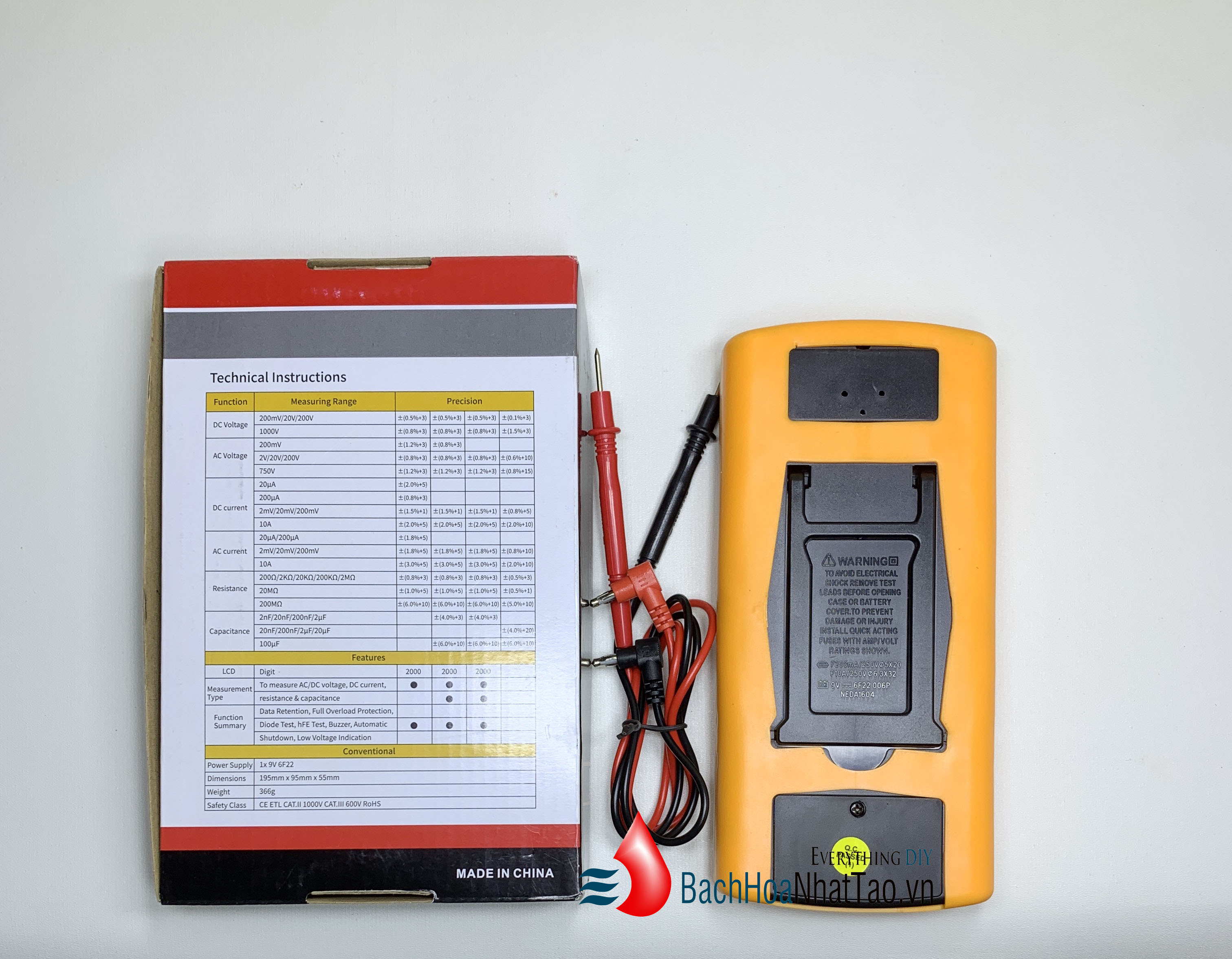 Đồng hồ đo vạn năng Digital 9205A VOM  Màn Hình Lớn