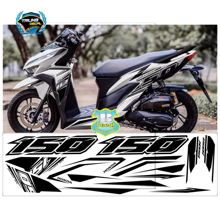 Tem rời xe vario 150 đen dán xe trắng