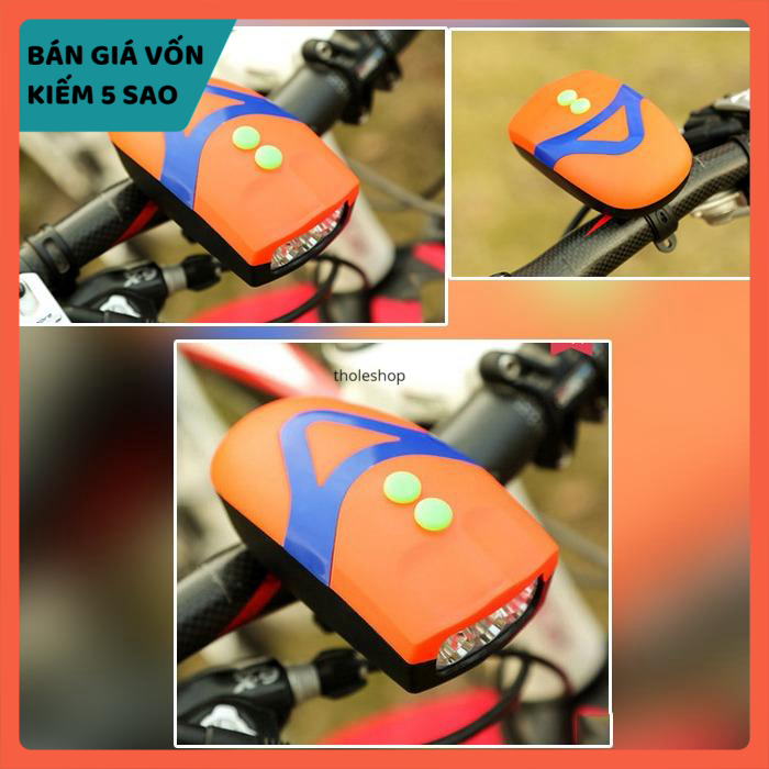 Đèn chiếu sáng dành cho xe đạp cực ngầu - Đèn xe đạp có còi - Đèn gắn xe đạp - Đèn led chiếu sáng cho xe