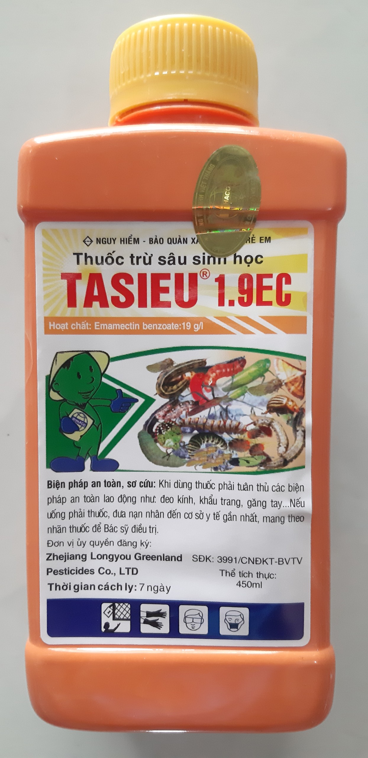 Diệt sâu sinh học tasieu 1.9ec diệt sâu, nhện đỏ, bọ trĩ hại cây trồng chai lớn 450ml