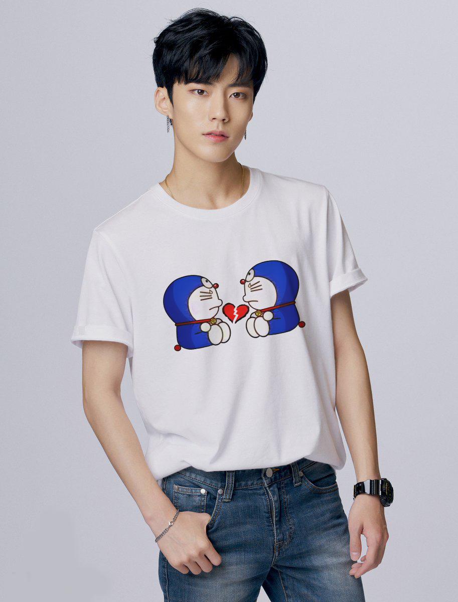 [HCM]Áo thun Nam in hình Love Doraemon - Cotton Thun Phong Cách Cá Tính - Cực Chất Và Đẹp