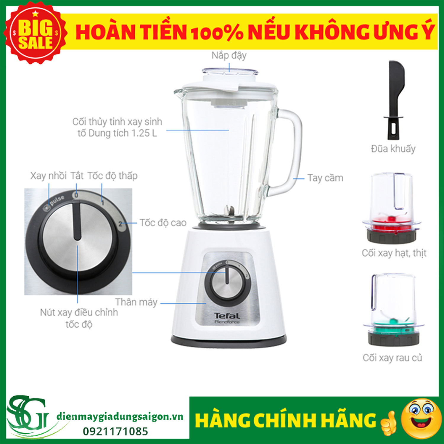 [HCM]MÁY XAY SINH TỐ TEFAL BL438166