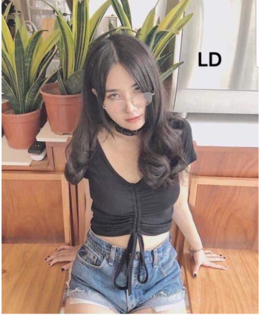 Áo croptop rút dây