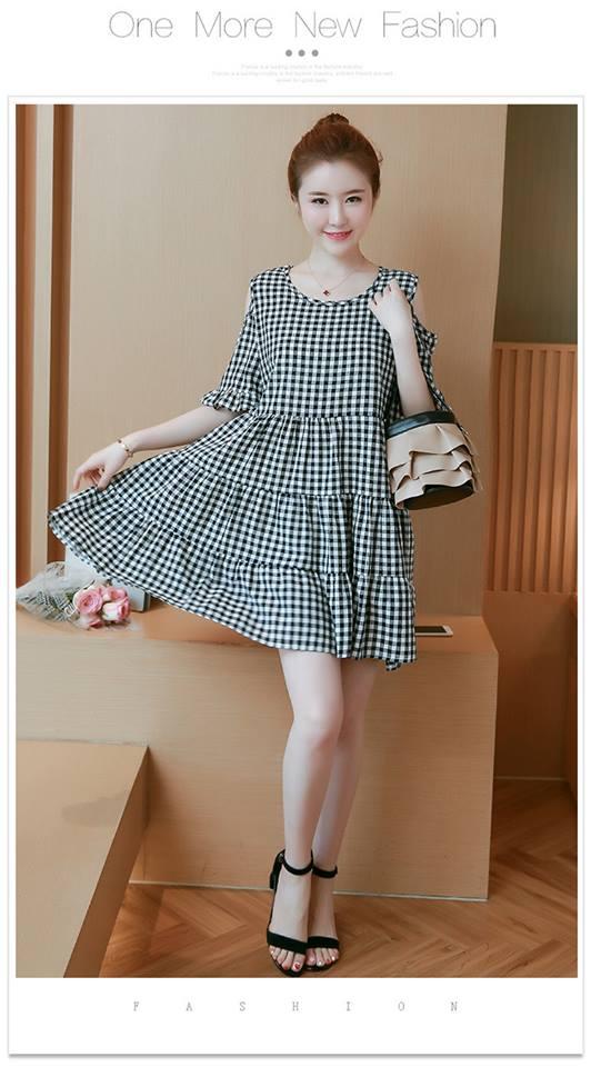 MOMI 1295 VÁY BẦU KẺ HỞ VAI