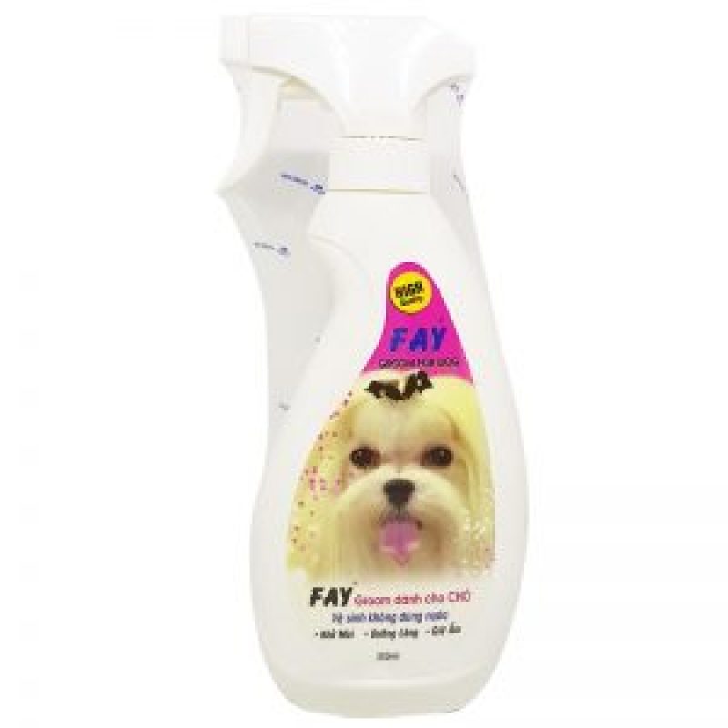 TẮM KHÔ FAY GROOM 350ML - XỊT KHỬ MÙI, DƯỠNG LÔNG CHÓ MÈO 350GR