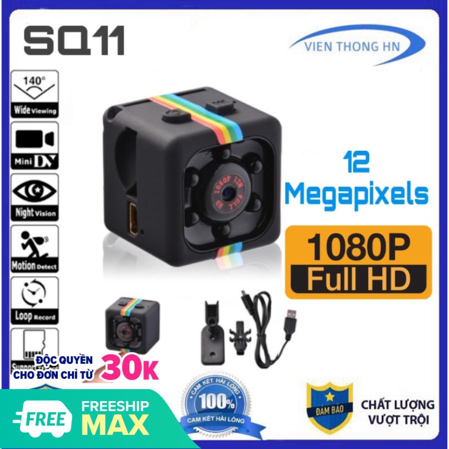[HCM]Camera mini siêu nhỏ hành trình xe máy phượt - SQ11 full hd 1080p chống rung chống nước - Bảo hành 12 tháng
