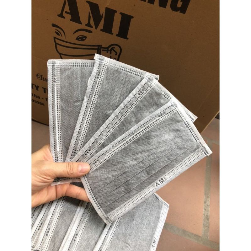 Khẩu trang y tế AMI 4 lớp kháng khuẩn cao cấp (Hộp 50 chiếc đầy đủ logo, tem, mã vạch, hóa đơn, phiếu xuất kho)