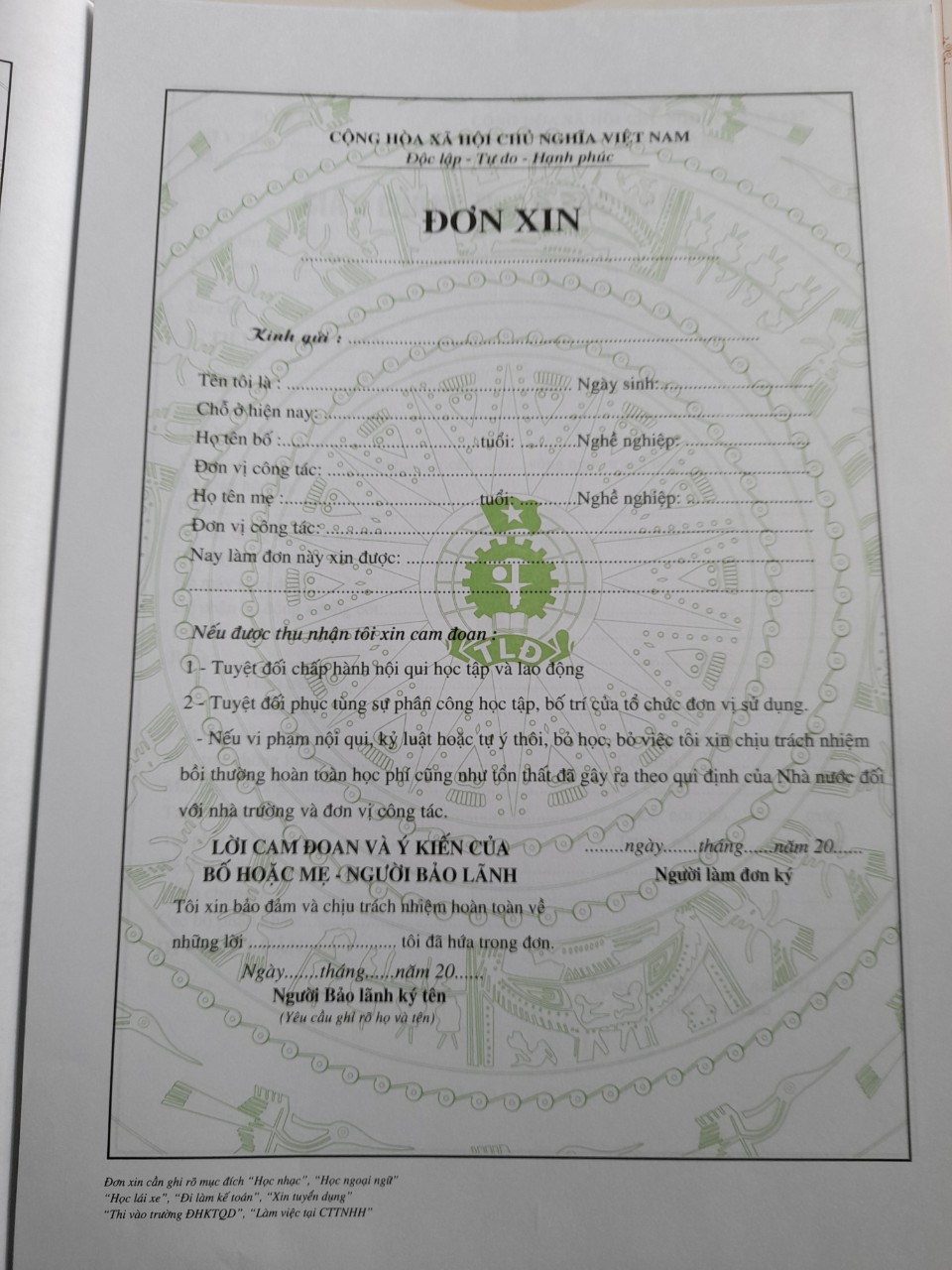Bộ hồ sơ xin việc - 10 bộ