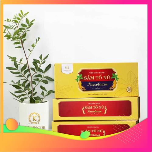 Liệu trình 4 hộp Sâm Tố Nữ Puecolazen, cải thiện sắc tố da & tăng kích cỡ vòng ngực, đầy đủ Seri 7 số - Chính Hãng- TAPHAR