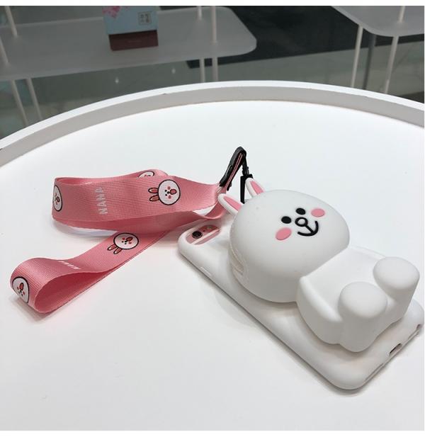 ỐP THỎ CONY TRẮNG KÈM VÍ CHO IPHONE (Tặng dây đeo)  7/8 plus