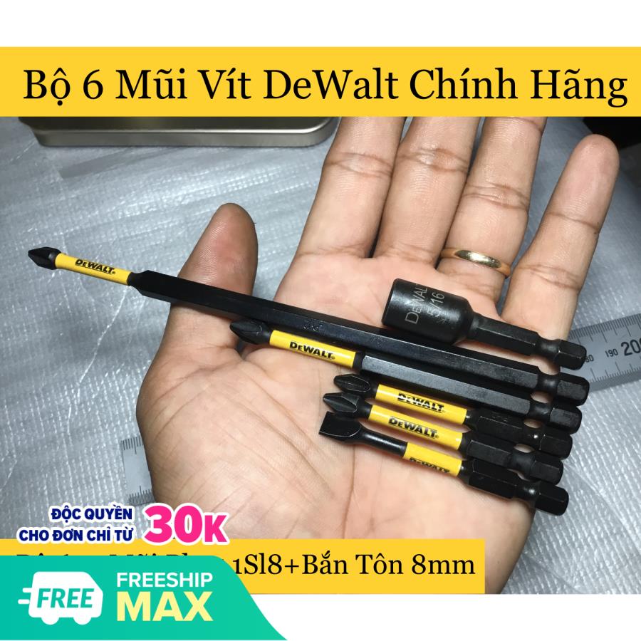 Bộ 6 Mũi Vít DeWalt Chính Hãng Có Từ