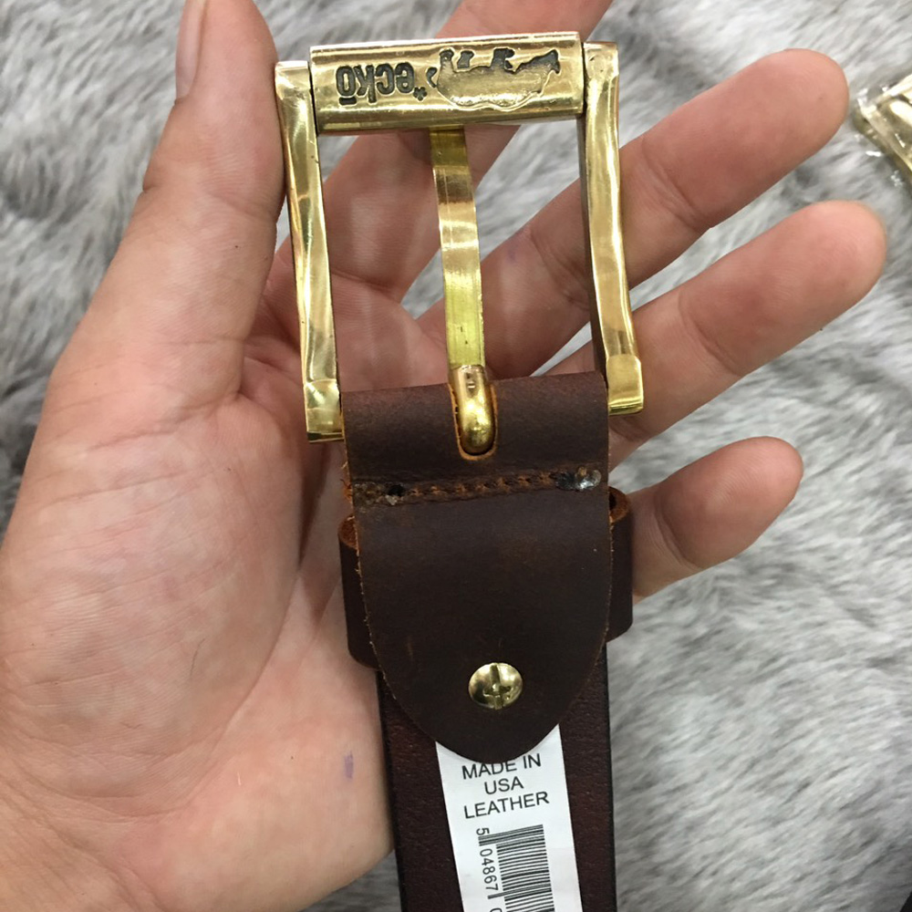 [HCM]Thắt lưng da bò sáp khóa đồng Ecko