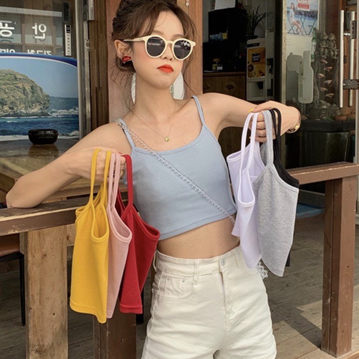 áo hai dây nữ croptop thời trang