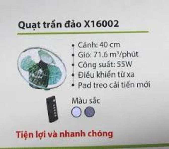 [HCM]QUẠT ĐẢO TRẦN ASIA X16002 CÓ REMOTE
