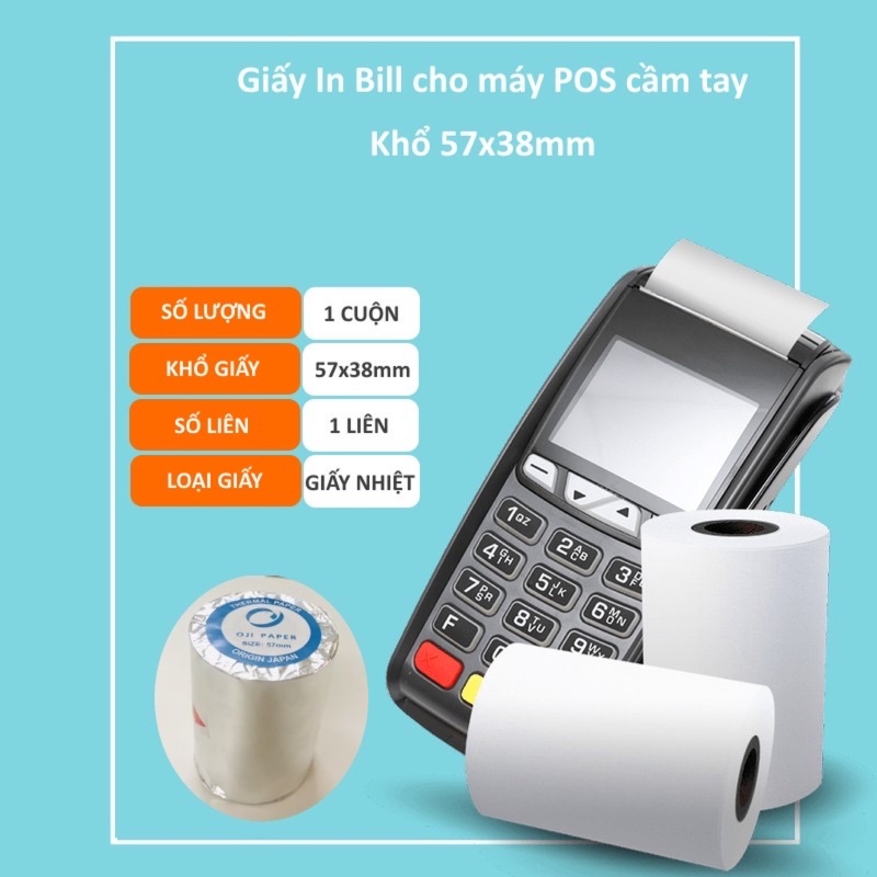 Mua Giấy in nhiệt k57 - Giấy in bill K57 cho máy cà thẻ, Pos cầm tay, máy bán hàng cầm tay