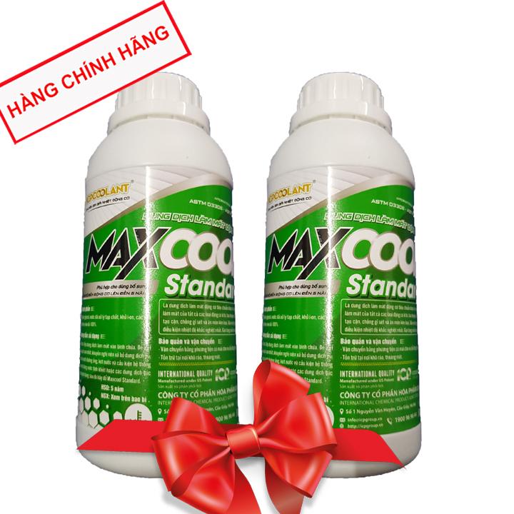 Bộ 2 nước làm mát xe ô tô, xe máy (màu xanh) Maxcool Standard 500ml