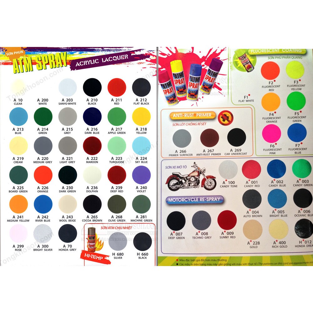 Sơn Xịt ATM Spray A10 ( Sơn bóng )