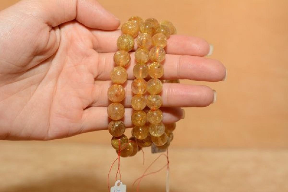 Mineral handmade gold Quartz Bangle-8 Li