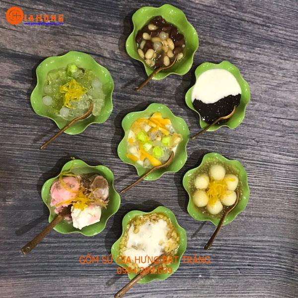 Bộ 6 bát sen phi 12 gốm sứ Bát Tràng
