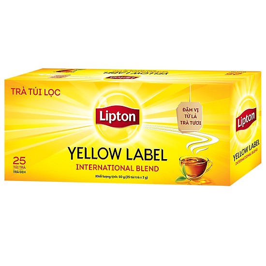 Trà Lipton Nhãn Vàng 25 Túi/ Hộp 50g