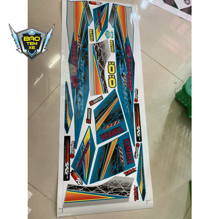 [ FREE SHIP ] TEM RỜI XE SIRIUS SỌC CHÉO XANH ĐEN