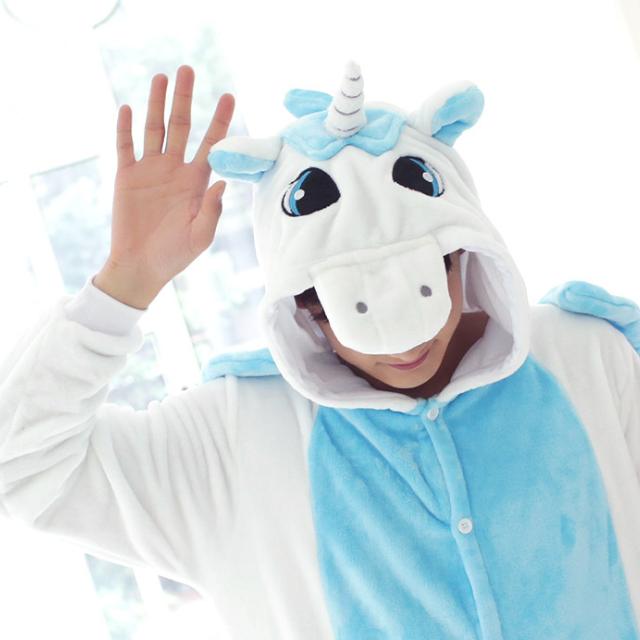 Bộ Đồ Thú Pijama Unicorn Trắng Xanh