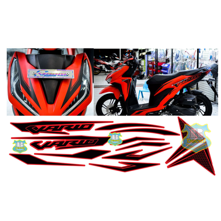 Tem rời vario 150 dán xe đỏ nhám