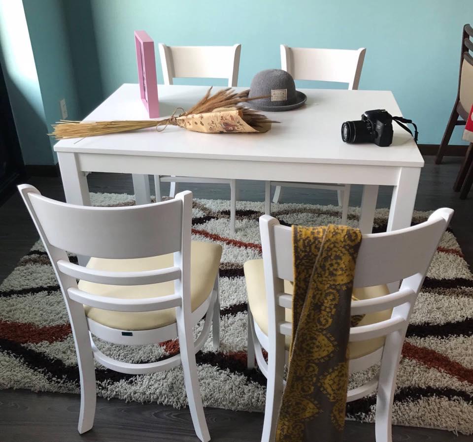 Bộ Bàn Ăn CABIN 4 Ghế (Trắng)