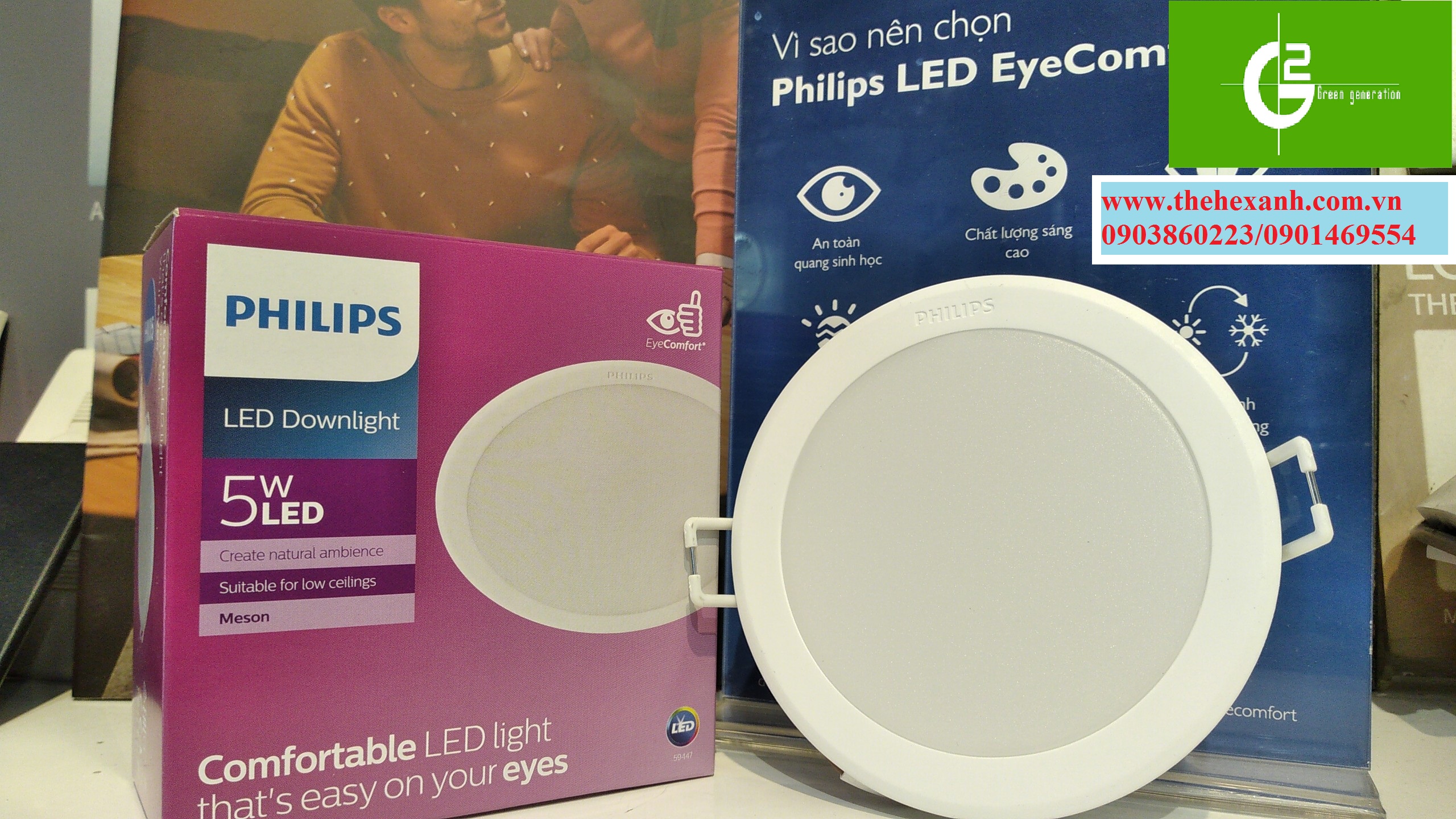 Bộ đèn âm trần Philips LED 59447 MESON 090 5W 65/40/30K WH RECESSED LED