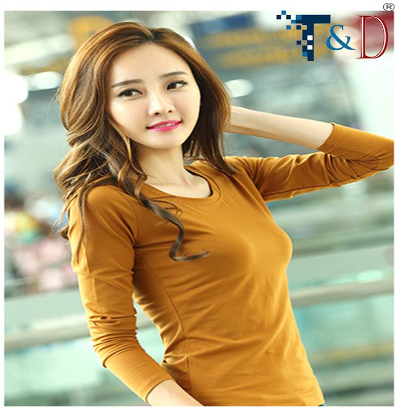 [HCM]ÁO THUN TRƠN NỮ TAY DÀI THỜI TRANG NHIỀU MÀU
