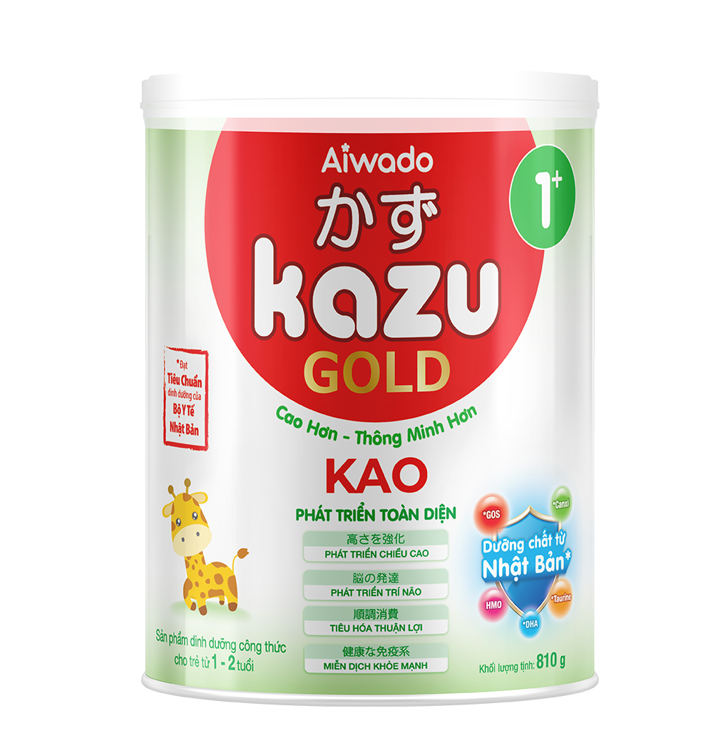Sữa bột Aiwado KAZU KAO GOLD 1+ 810g 12-24 tháng - Tinh tuý dưỡng chất